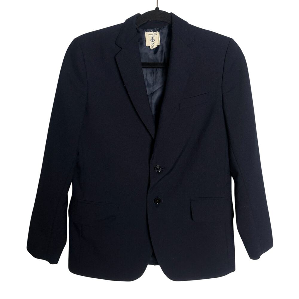 Lands End Blazer Kids Size 12 Blue Formal Lined Party School Uniform Sports Coat